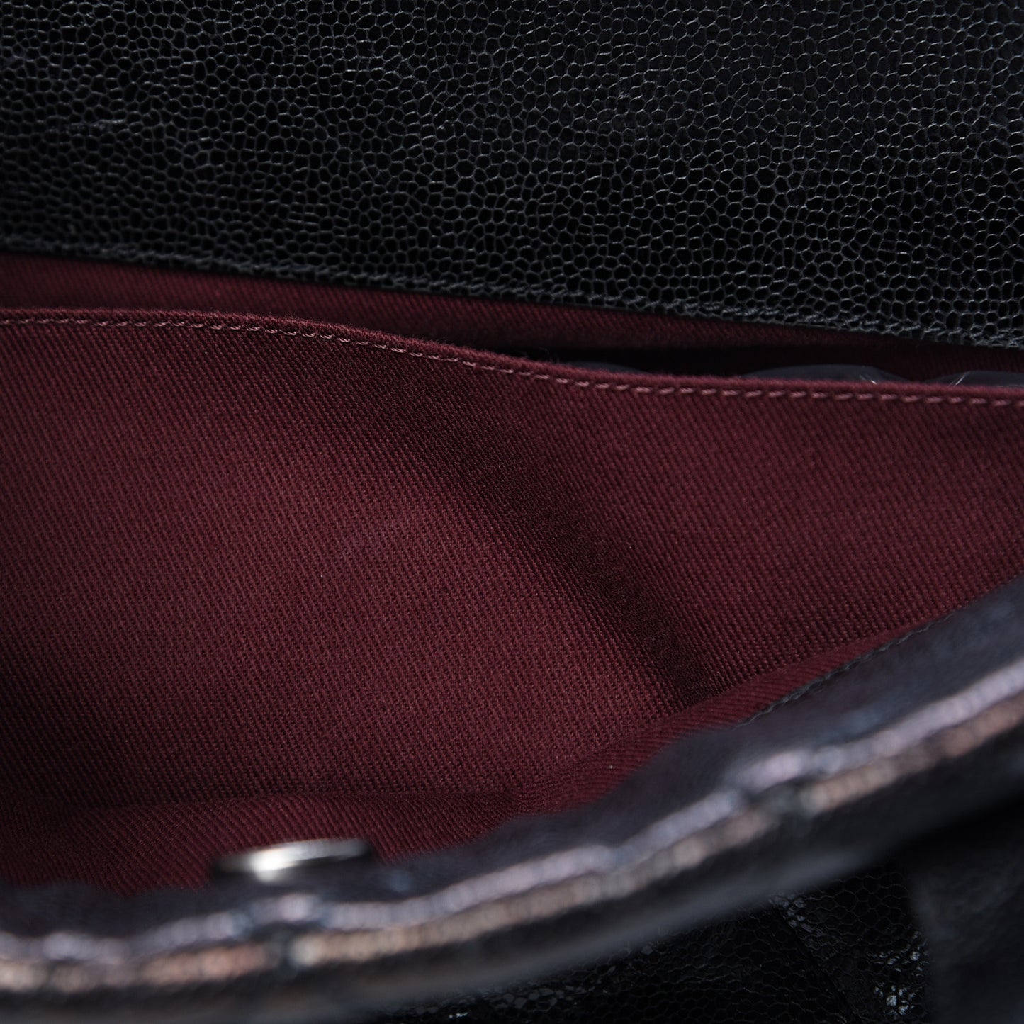 Crumpled Grained Calfskin Quilted CC Crave Tote Black