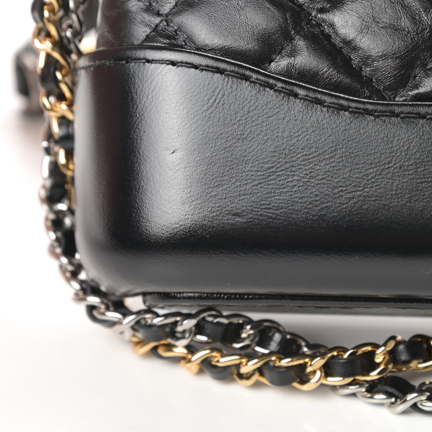 Chanel Aged Calfskin Quilted Small Gabrielle Clutch With Chain Black 16 of 17