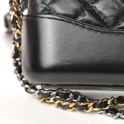 Chanel Aged Calfskin Quilted Small Gabrielle Clutch With Chain Black 16 of 17