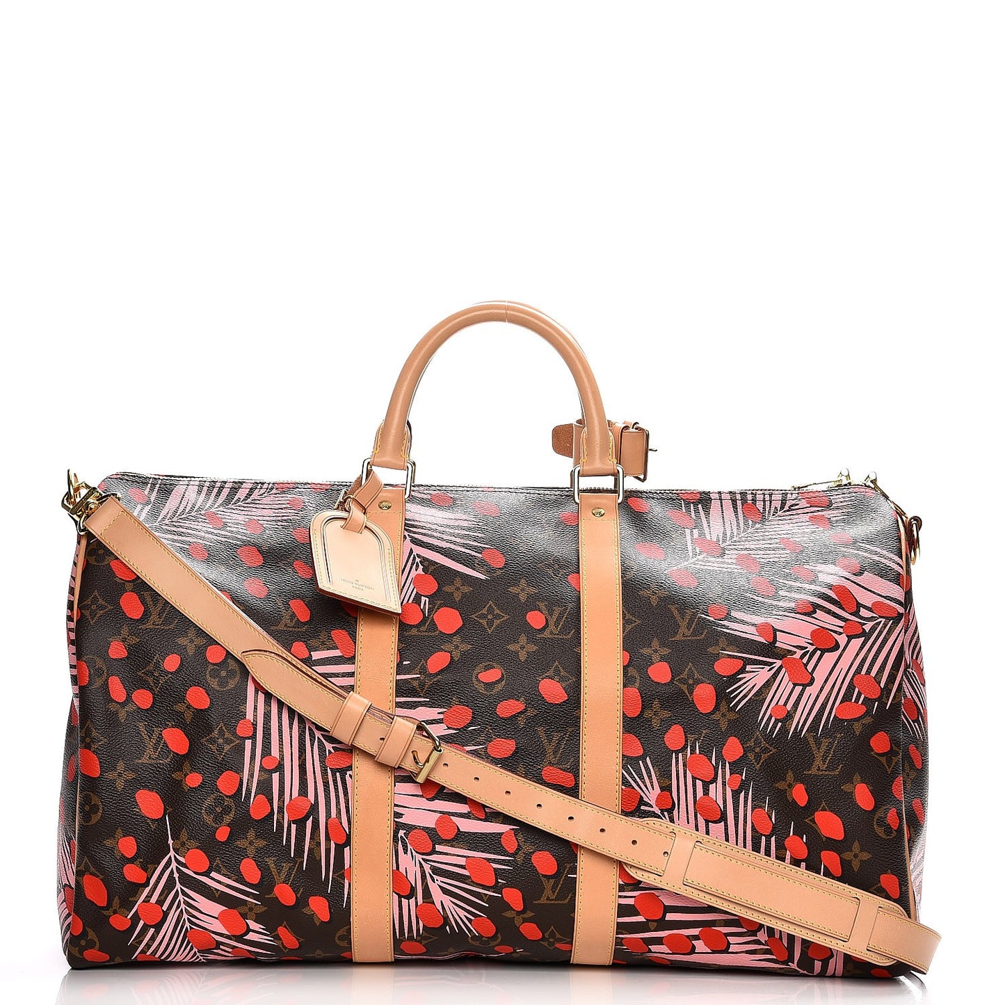 Monogram Jungle Dots Keepall Bandouliere 50 Sugar Pink Poppy