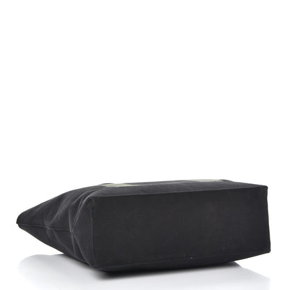 Saint Laurent Canvas Beach Shopping Tote Black Khaki 4 of 7