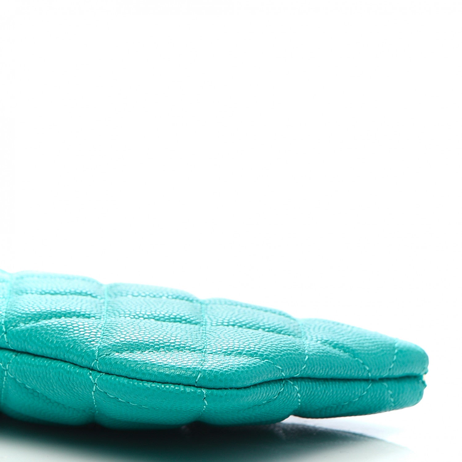 Chanel Caviar Quilted Small Cosmetic Case Turquoise 7 of 10