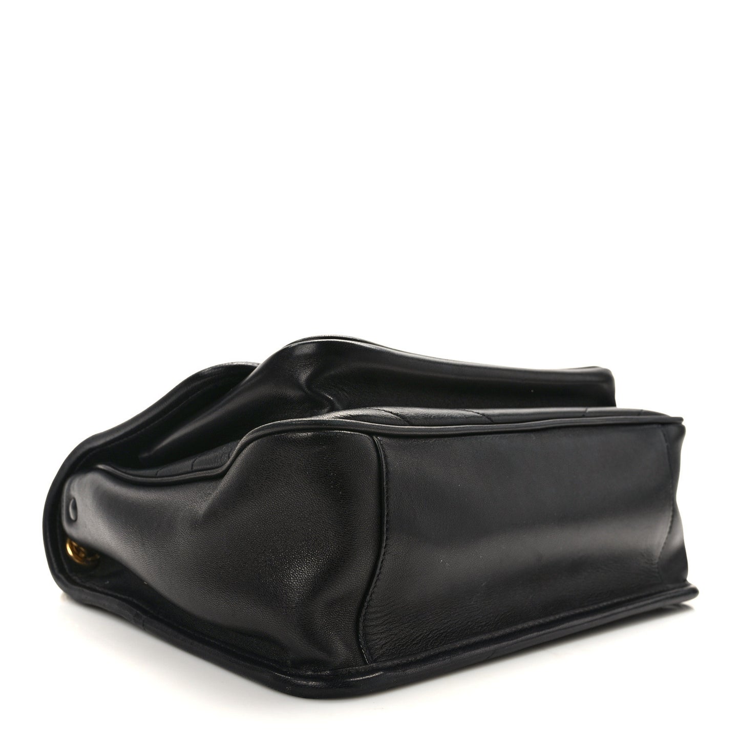 Lambskin Matelasse Monogram Medium Niki Chain Satchel Black