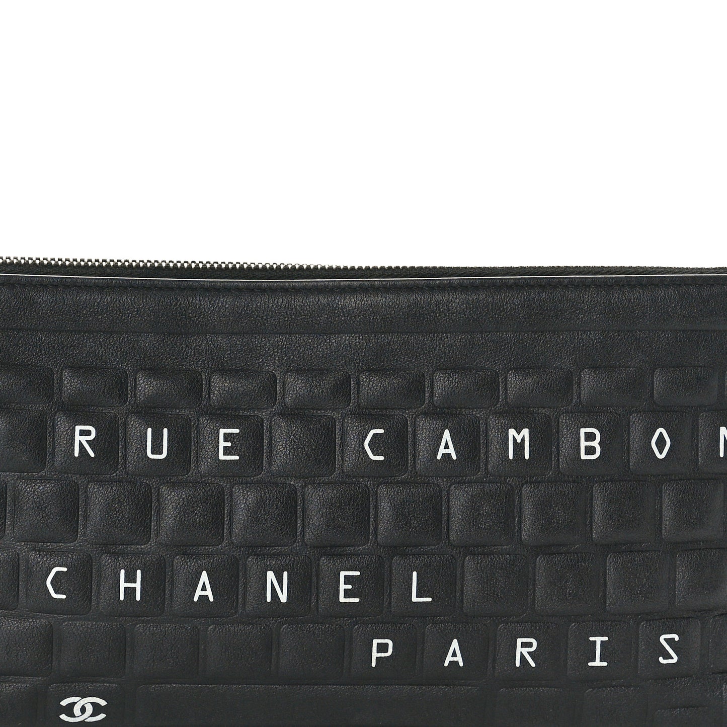 Metallic Calfskin Keyboard Pouch Black
