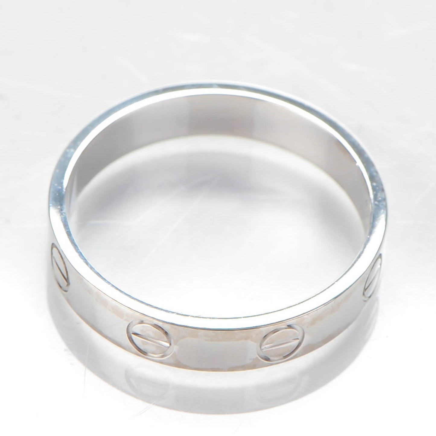 18K White Gold 3.5mm LOVE Wedding Band Ring 53 6.25