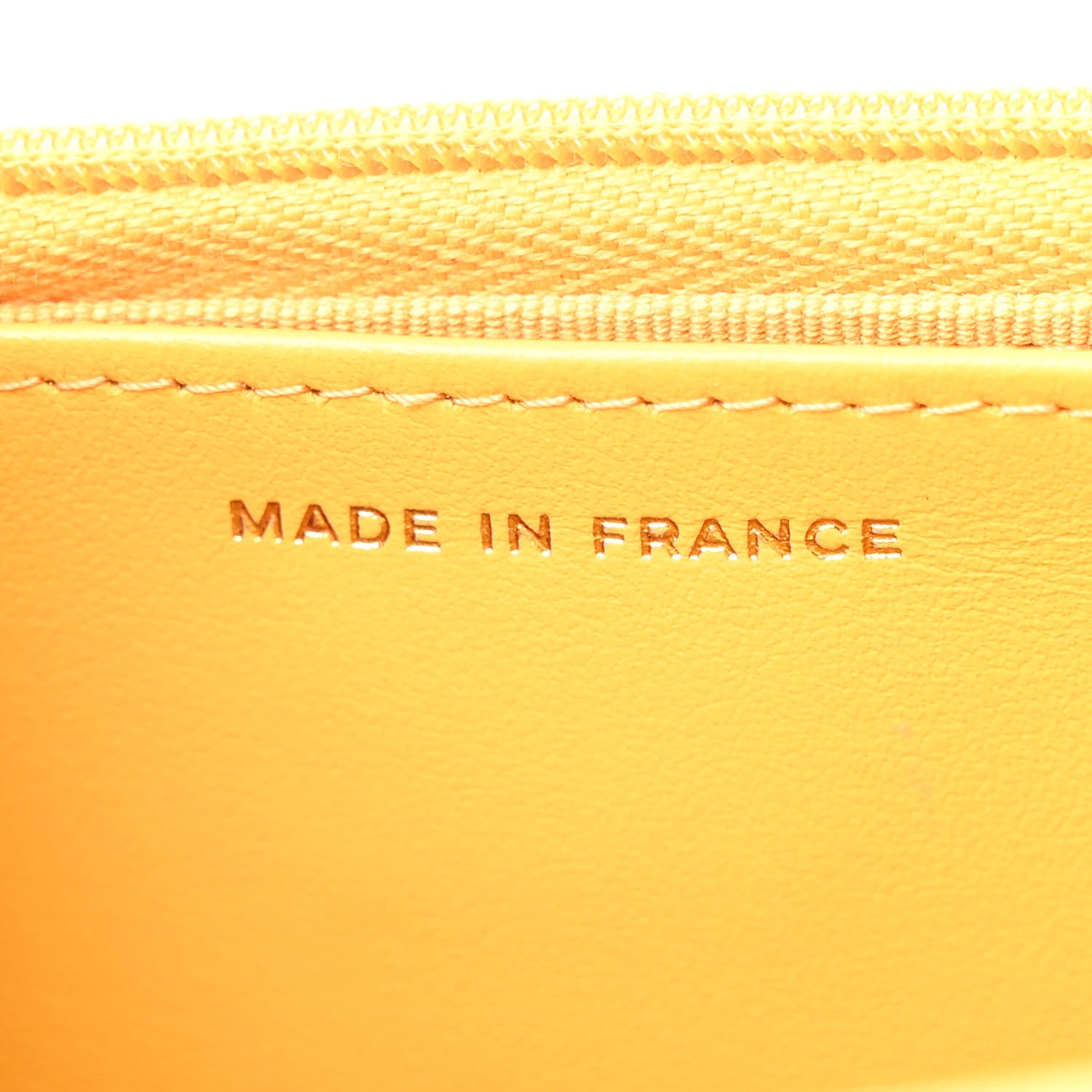 Chanel Caviar Quilted Wallet on Chain WOC Yellow 7 of 11