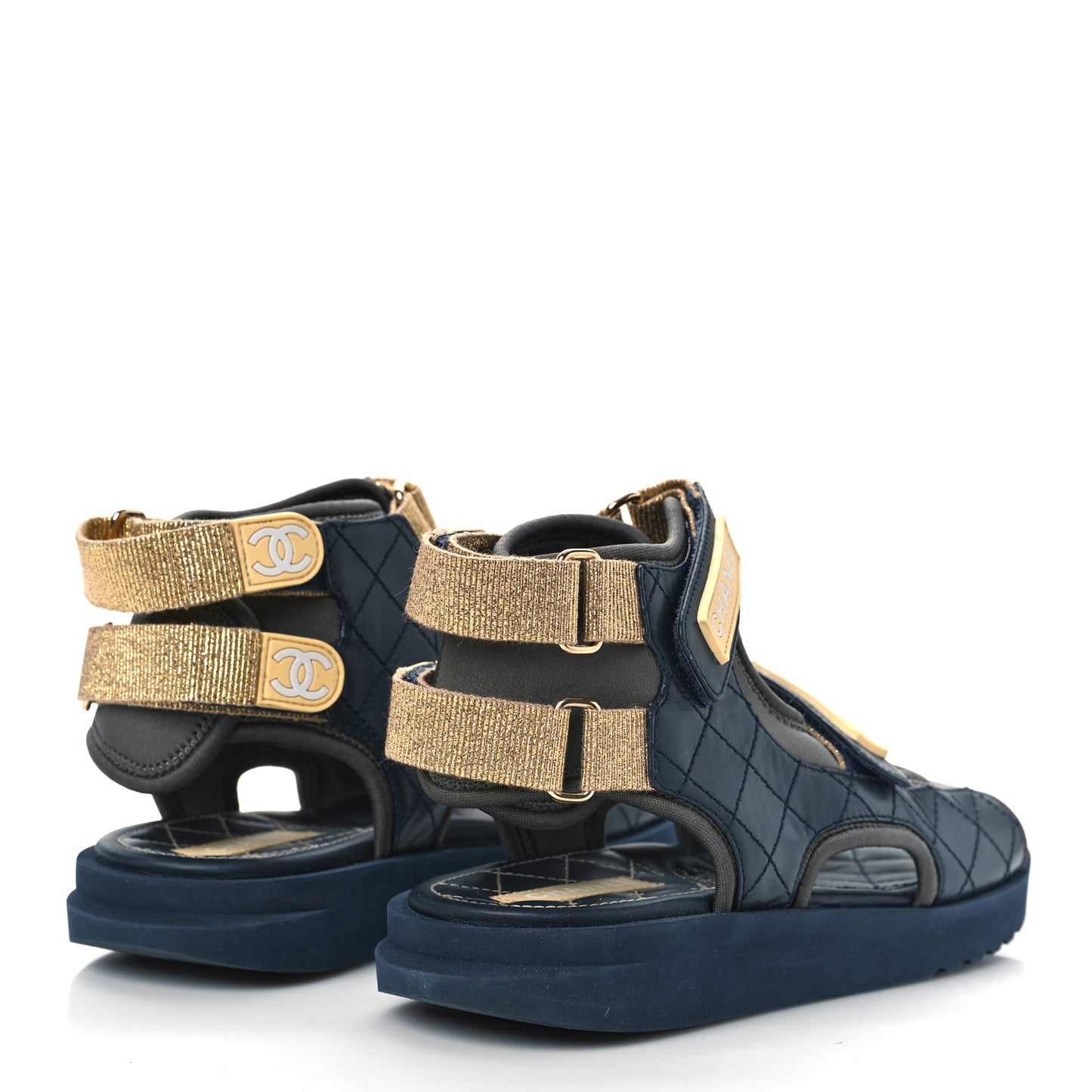 Goatskin Fabric TPU Gladiator Sandals 37 Navy Dark Grey Yellow