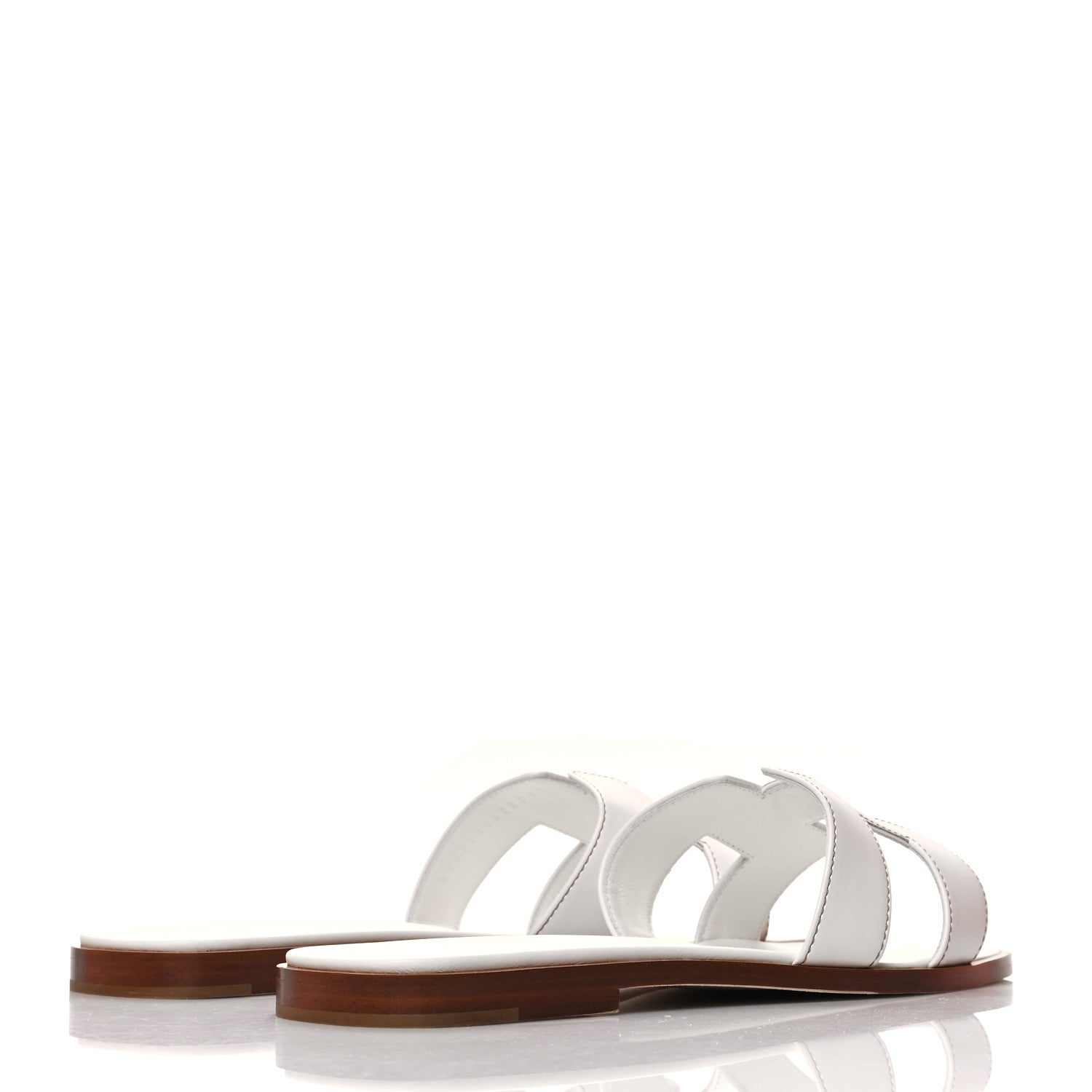 Hermes Box Calfskin Oran Sandals 40 White 4 of 9