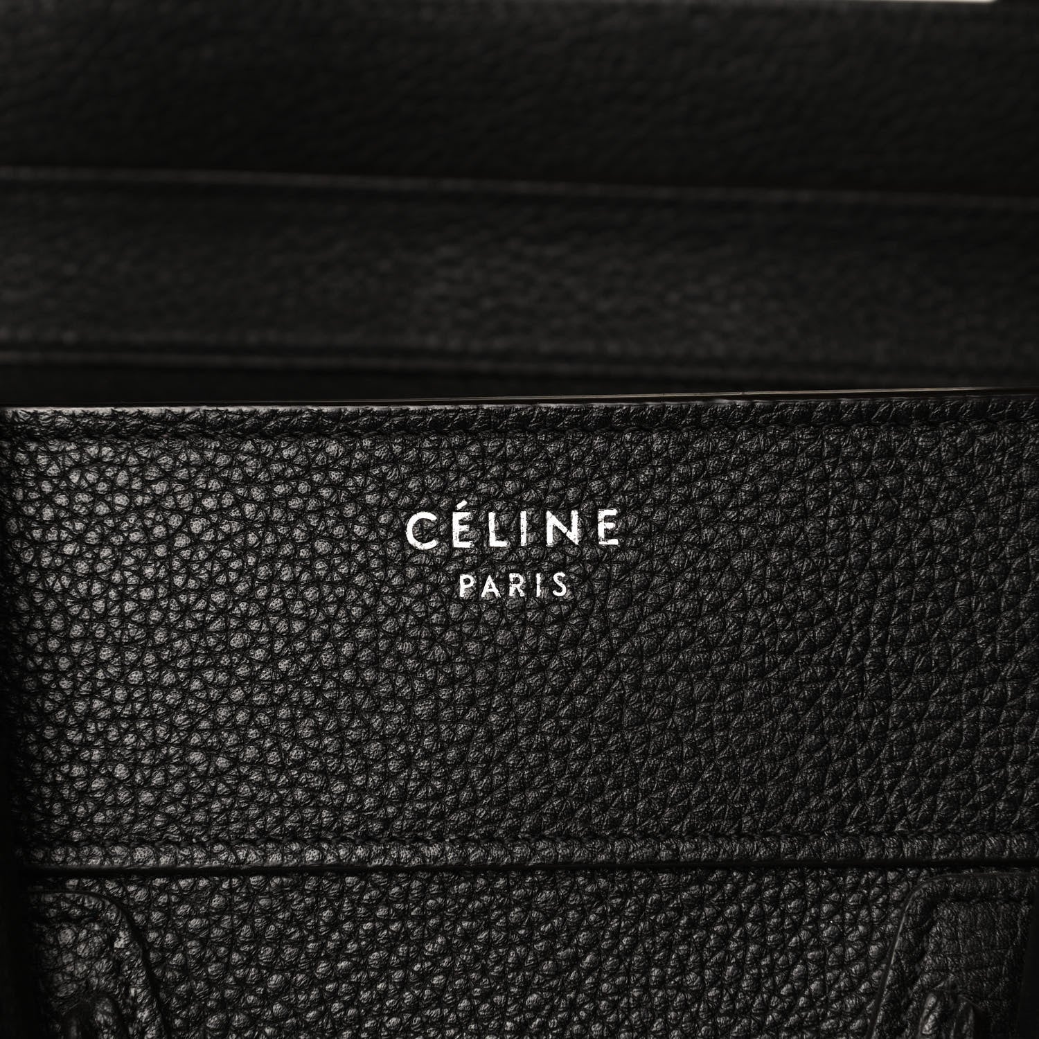 Celine Drummed Calfskin Mini Luggage Black 12 of 14