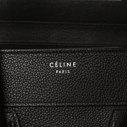 Celine Drummed Calfskin Mini Luggage Black 12 of 14