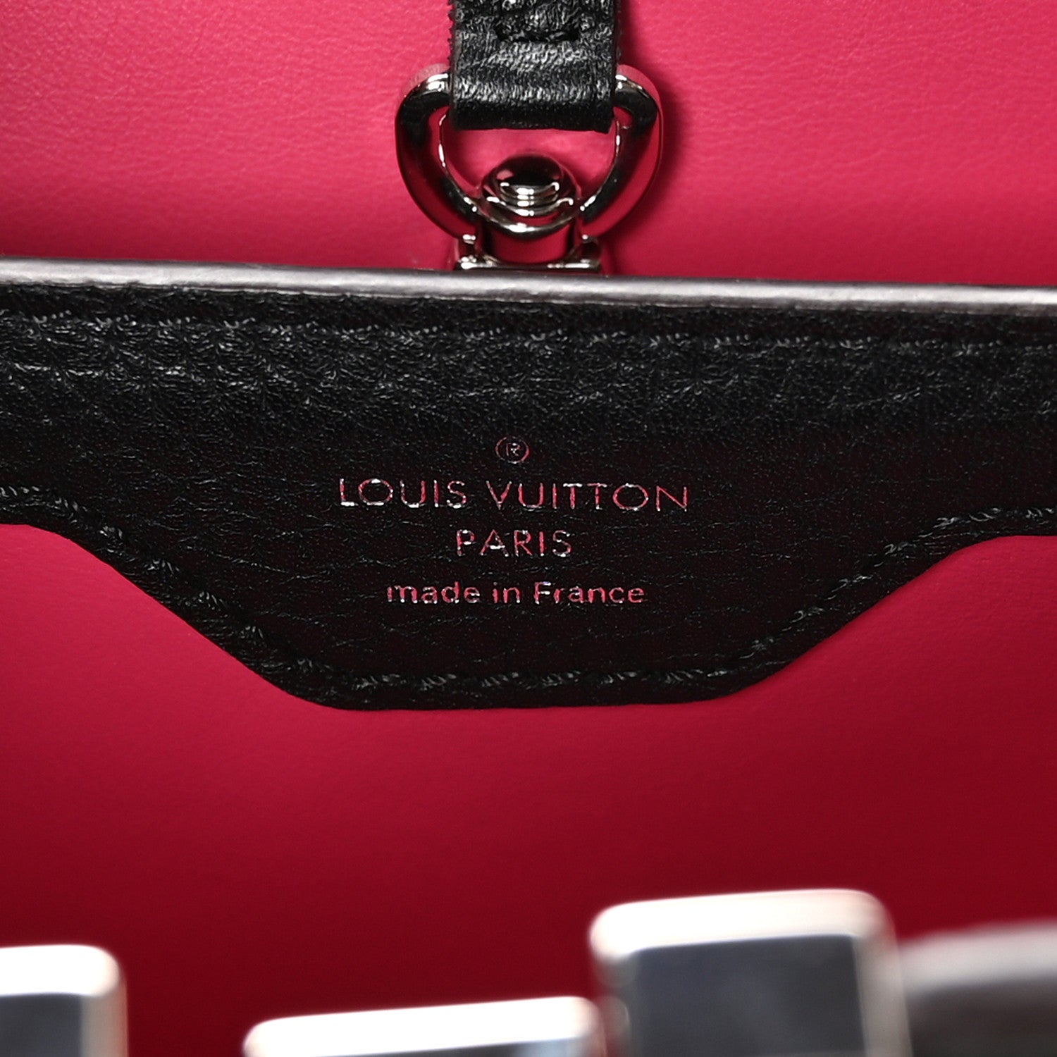 Louis Vuitton Taurillon Capucines BB Black Fuchsia 6 of 11