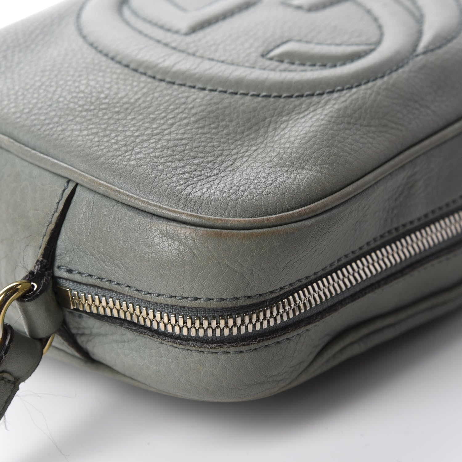 Gucci Pebbled Calfskin Small Soho Disco Bag Light Blue 8 of 19