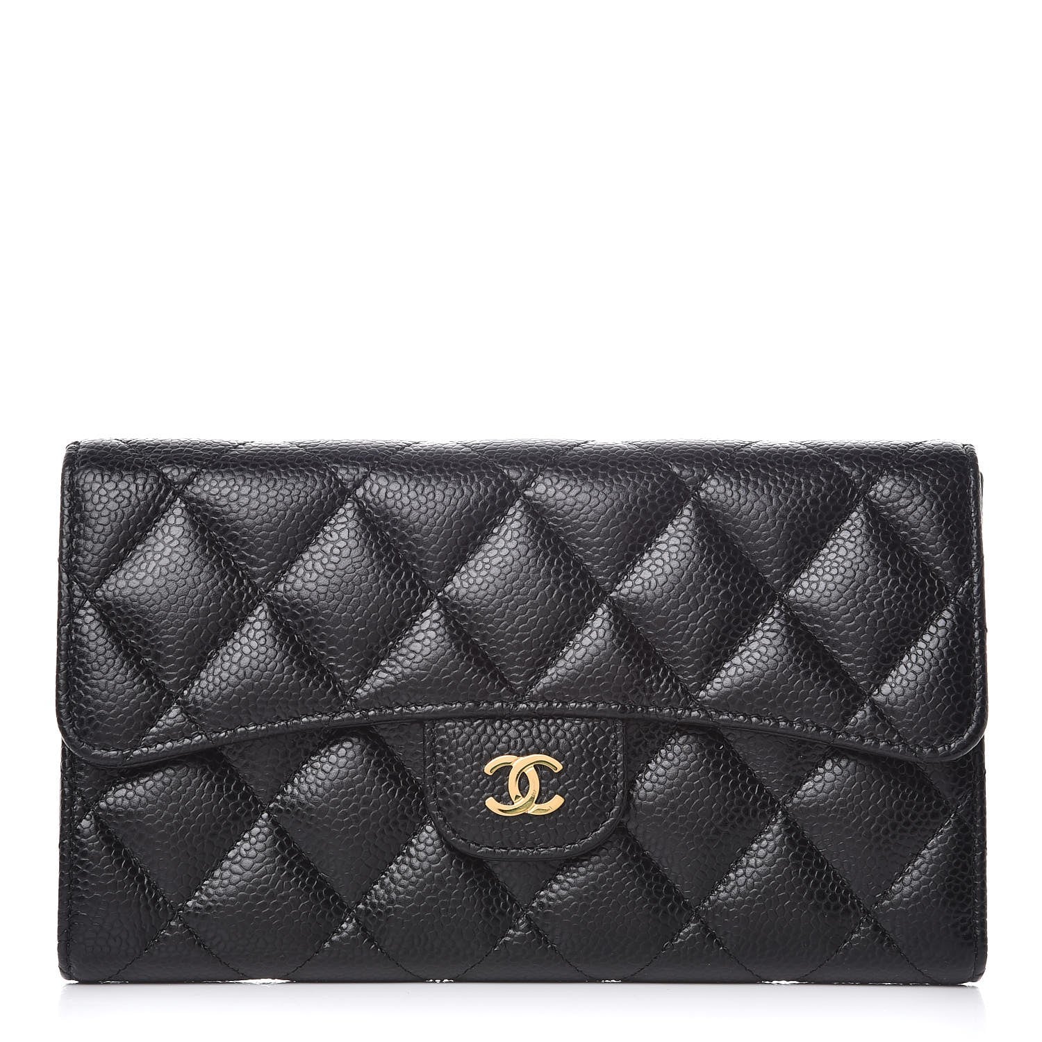 Chanel Caviar Quilted Large Flap Wallet Black 345142 – FASHIONPHILE