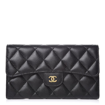 Chanel Caviar Quilted Large Flap Wallet Black 1 of 7