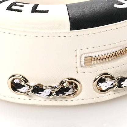 Chanel Lambskin Coco Lifesaver Round Bag Black White 10 of 10