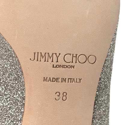 Jimmy Choo Coarse Glitter Pointy Toe 60 Pumps 38 Silver 7 of 7