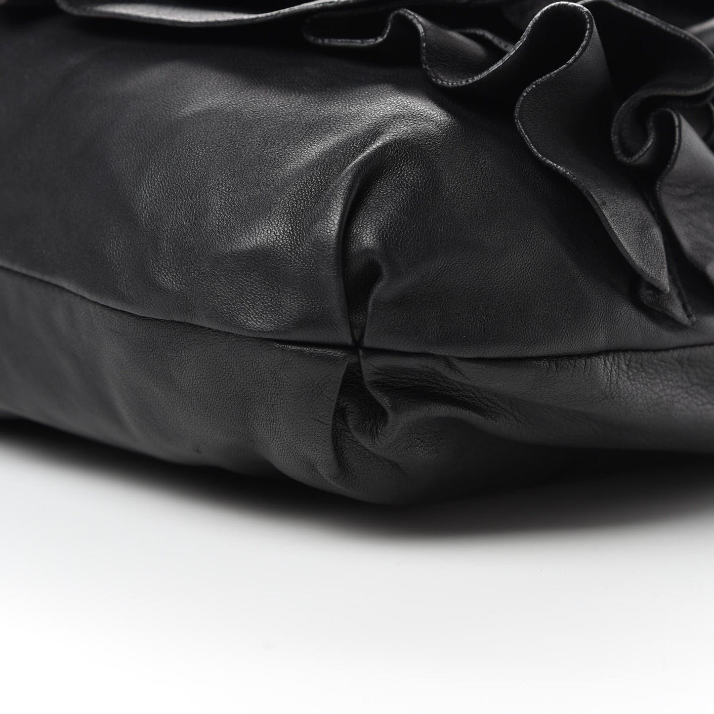 Nappa Pleated Tote Black