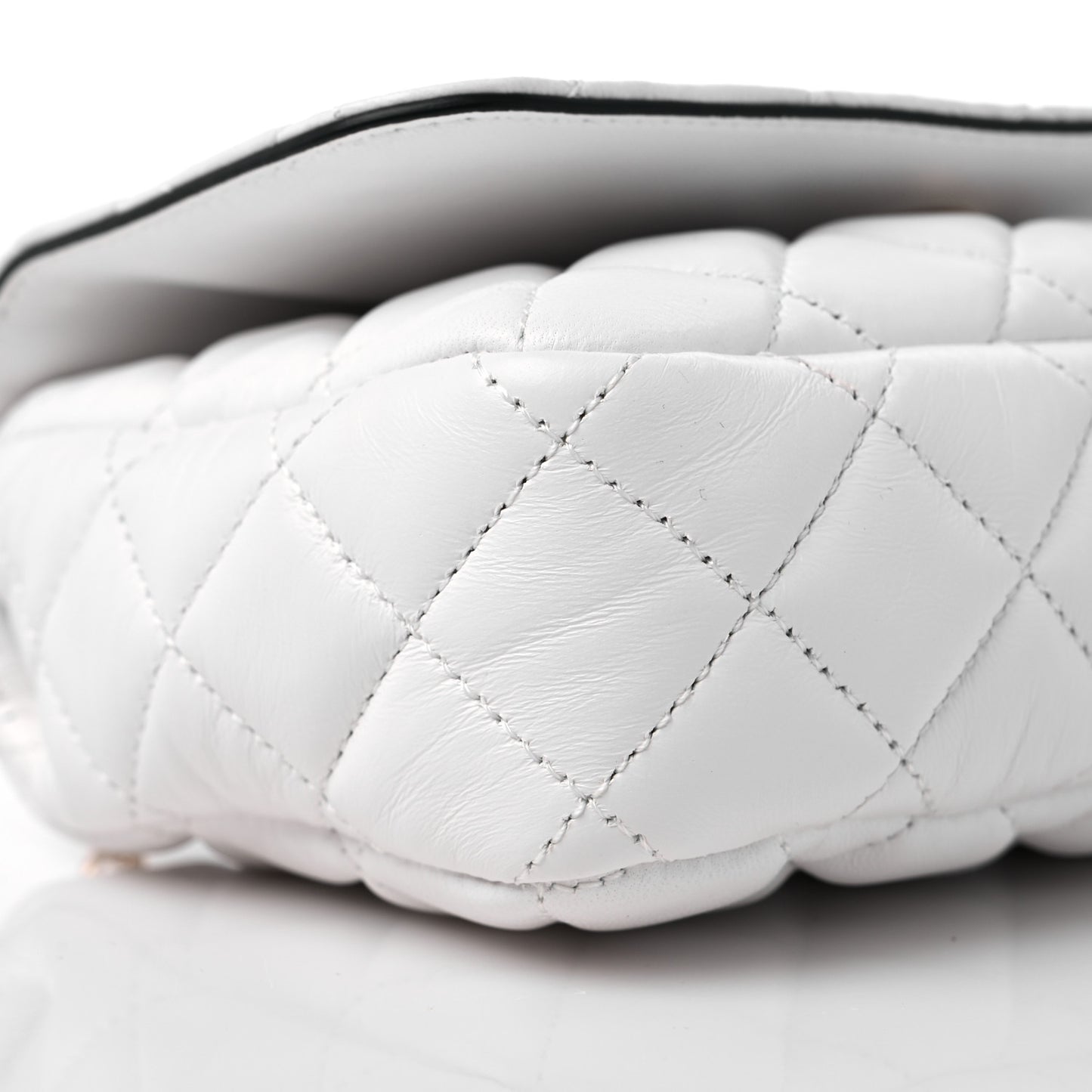 Nappa Quilted Small Medusa Chain Crossbody White