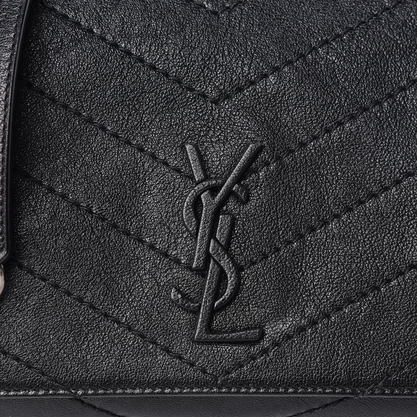 Pebbled Lambskin Chevron Monogram Small Nolita Black