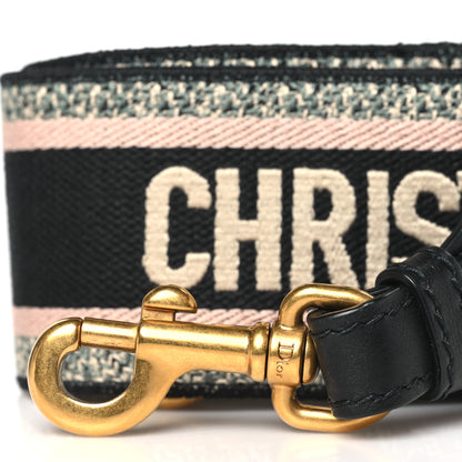 Christian Dior Canvas Embroidered Shoulder Strap Rose Multicolor 2 of 6