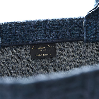 Christian Dior Oblique Denim Book Tote Denim Blue 6 of 12