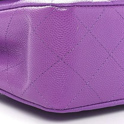 Chanel Caviar Quilted Small Double Flap Purple 9 of 10