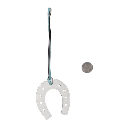 Hermes Swift Paddock Horseshoe Bag Charm Bleu Atoll White 2 of 3