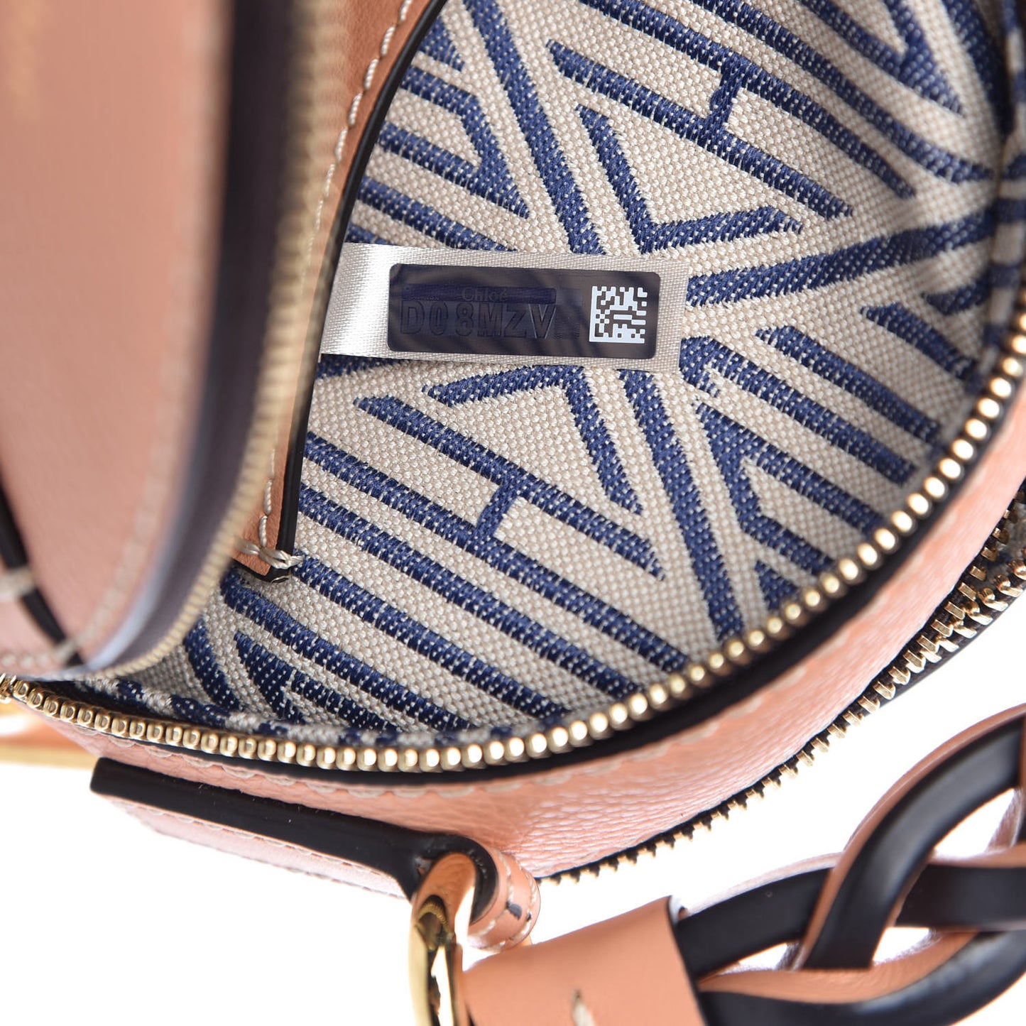 Grained Shiny Calfskin Mini Round Daria Bag Peach Bloom