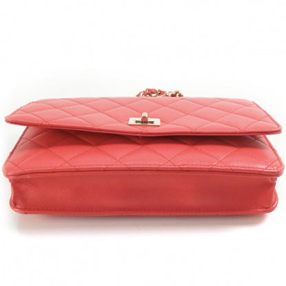 Chanel Lambskin Reissue Wallet On Chain Red 5 of 10