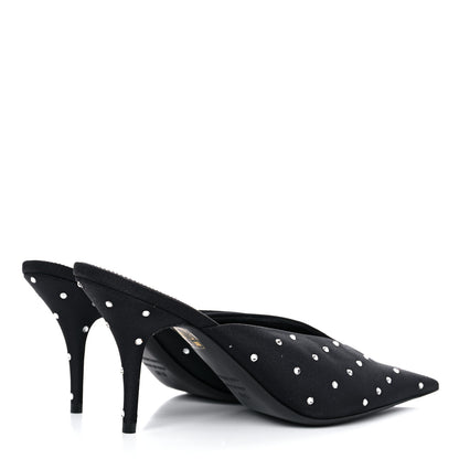 Balenciaga Satin Crystal Embellished Knife Mules 37.5 Black 4 of 10