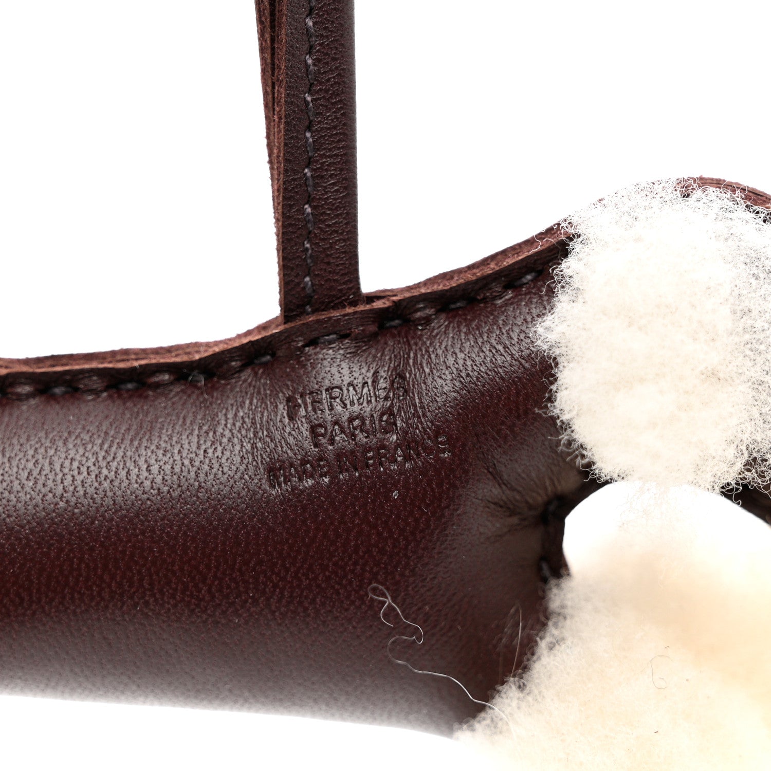 Hermes Milo Lambskin Shearling Budy Charm Chocolate 3 of 4