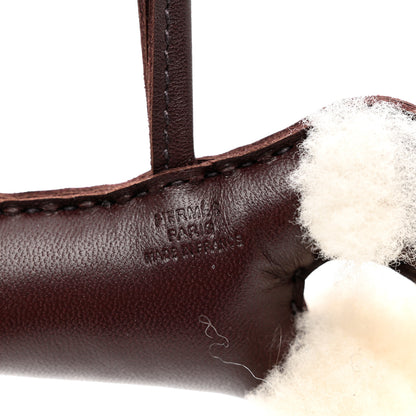 Hermes Milo Lambskin Shearling Budy Charm Chocolate 3 of 4