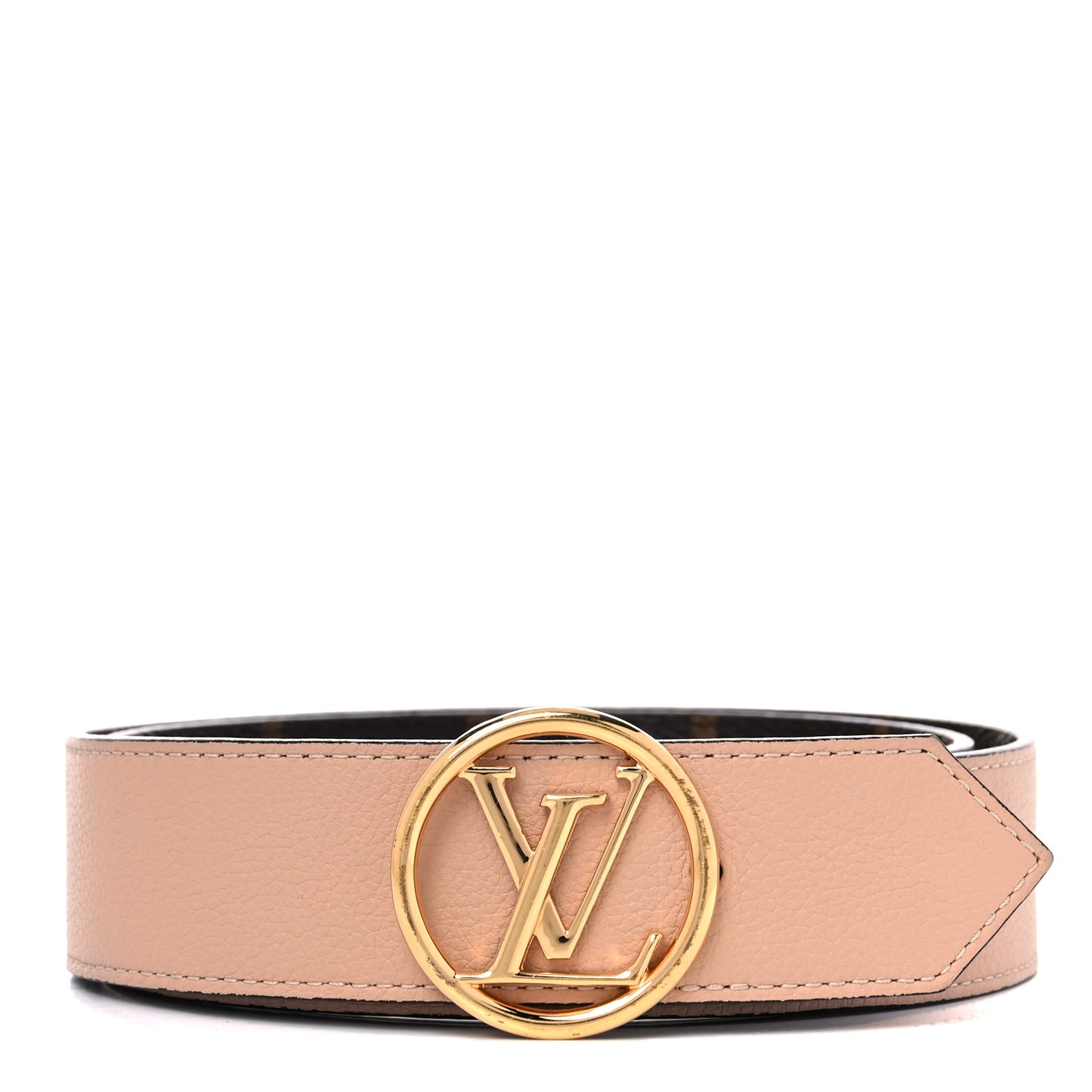 Calfskin Monogram 40mm LV Circle Reversible Belt 85 34 Pink
