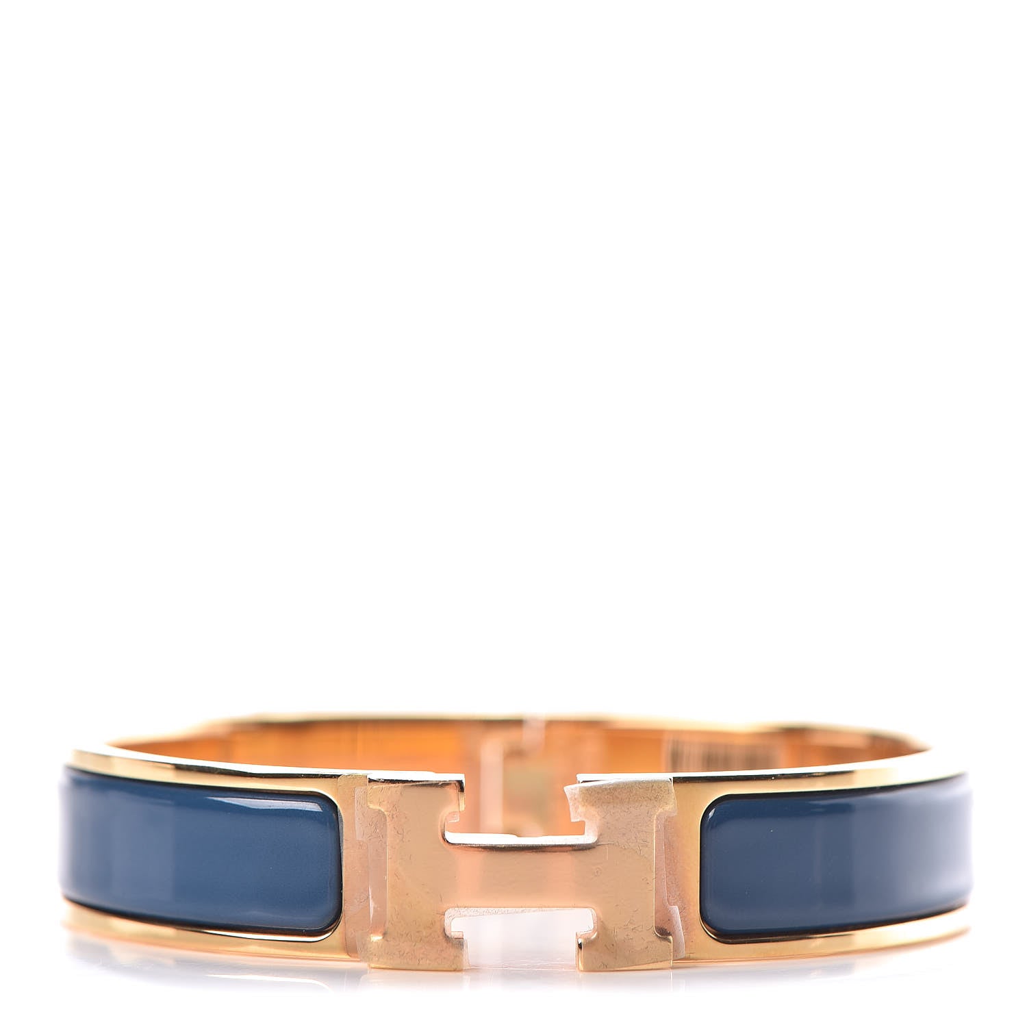 Hermes Enamel Narrow Clic Clac H Bracelet PM Bleu De Genes 1 of 5