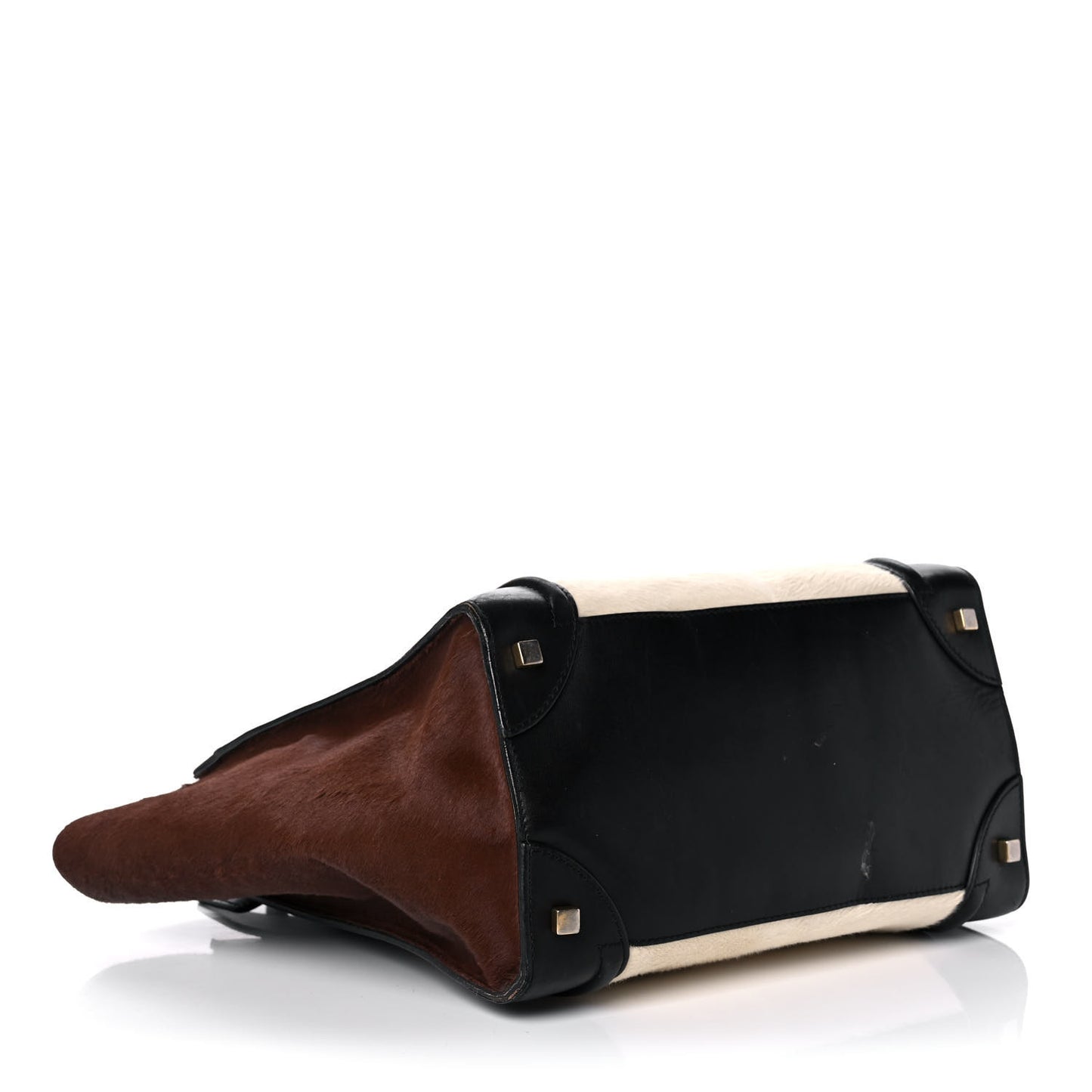 Pony Hair Mini Tri-Color Luggage Ivory Black Brown