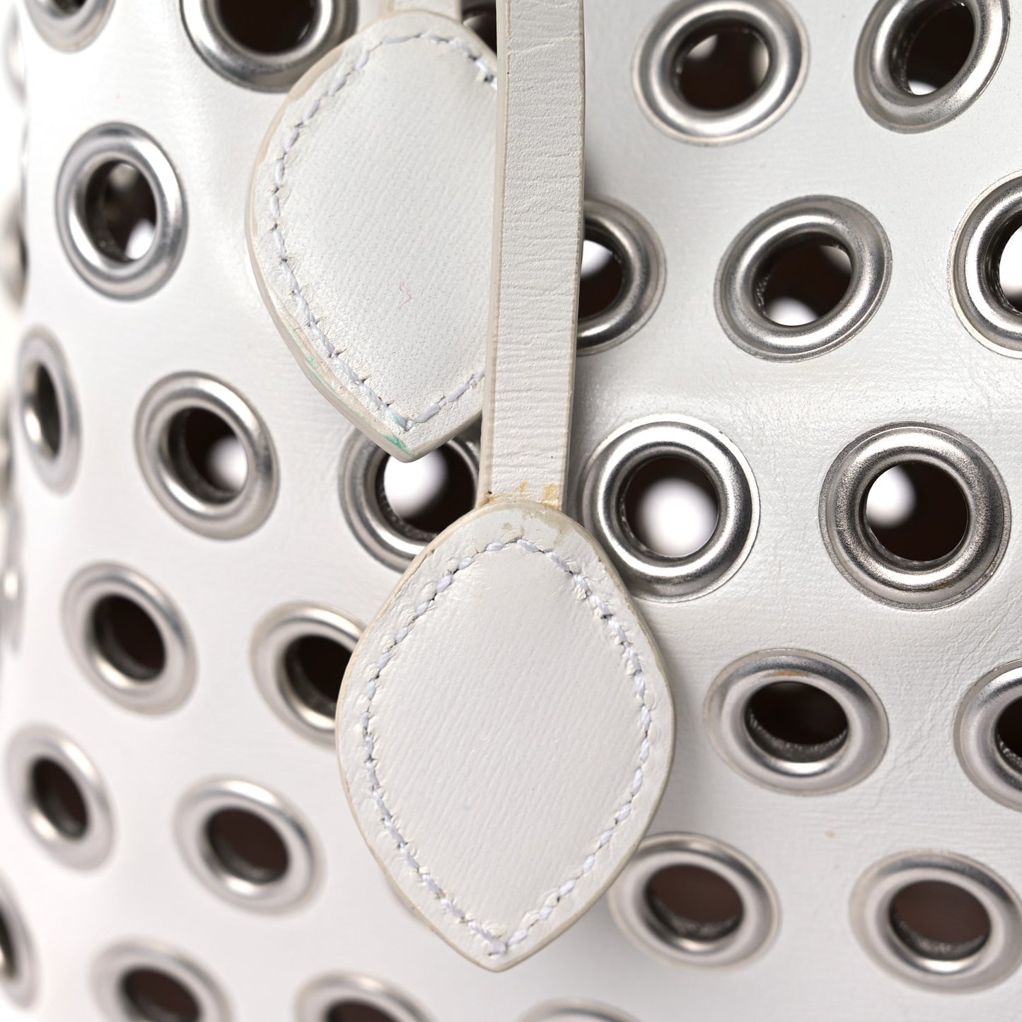 Calfskin Grommet Rose-Marie 28 Bag White