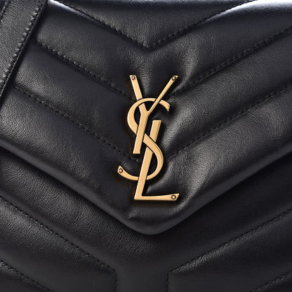 Saint Laurent Calfskin Y Quilted Monogram Small Loulou Chain Satchel Black 13 of 14