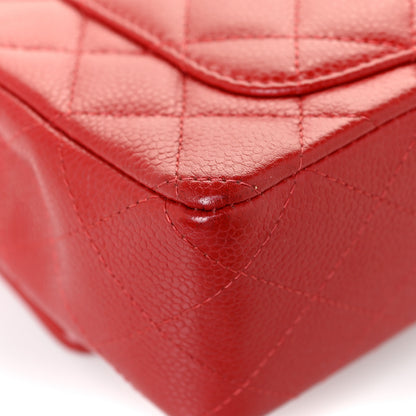 Chanel Caviar Quilted Mini Rectangular Flap Red 16 of 17