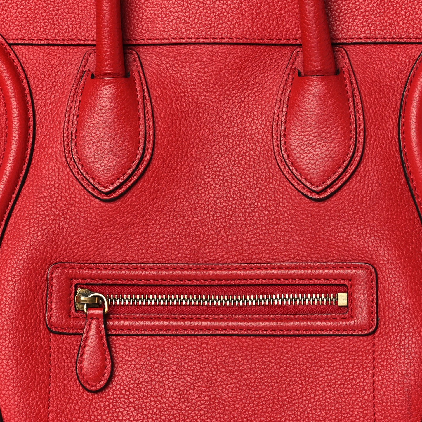 Drummed Calfskin Mini Luggage Coquelicot