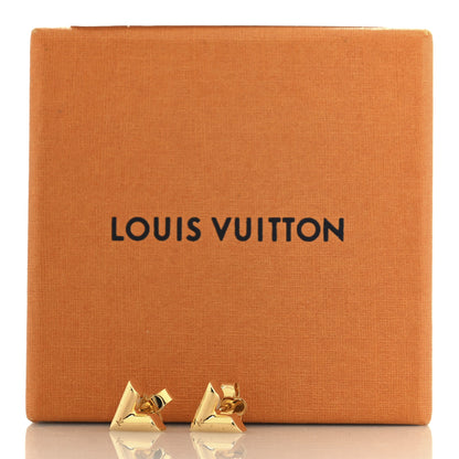 Louis Vuitton Brass Essential V Stud Earrings Gold 5 of 5