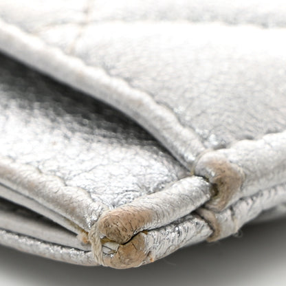 Chanel Metallic Lambskin Quilted Card Holder Silver 10 of 13