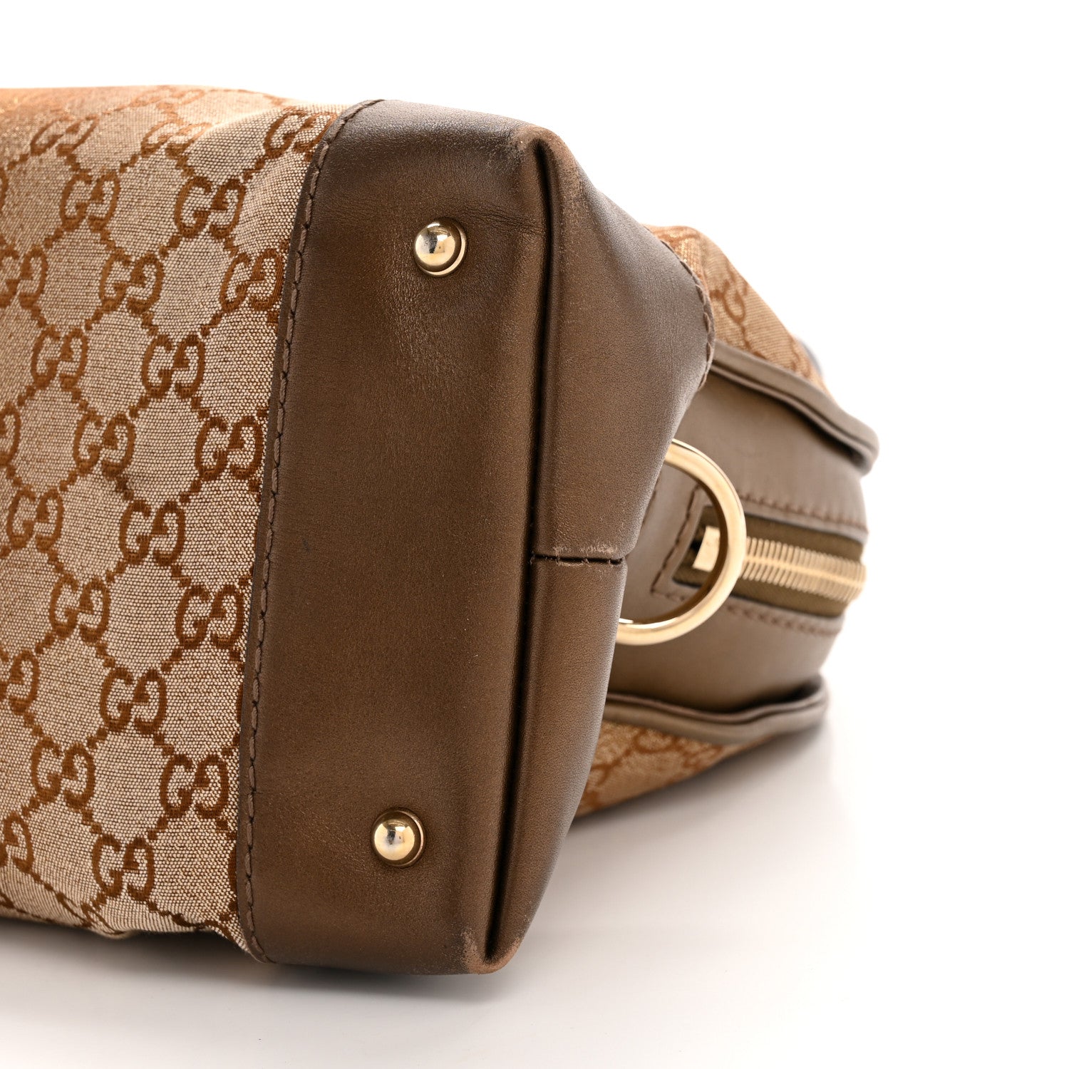 Gucci Monogram Lurex Heart Bit Charm Dome Satchel Bronze 10 of 13