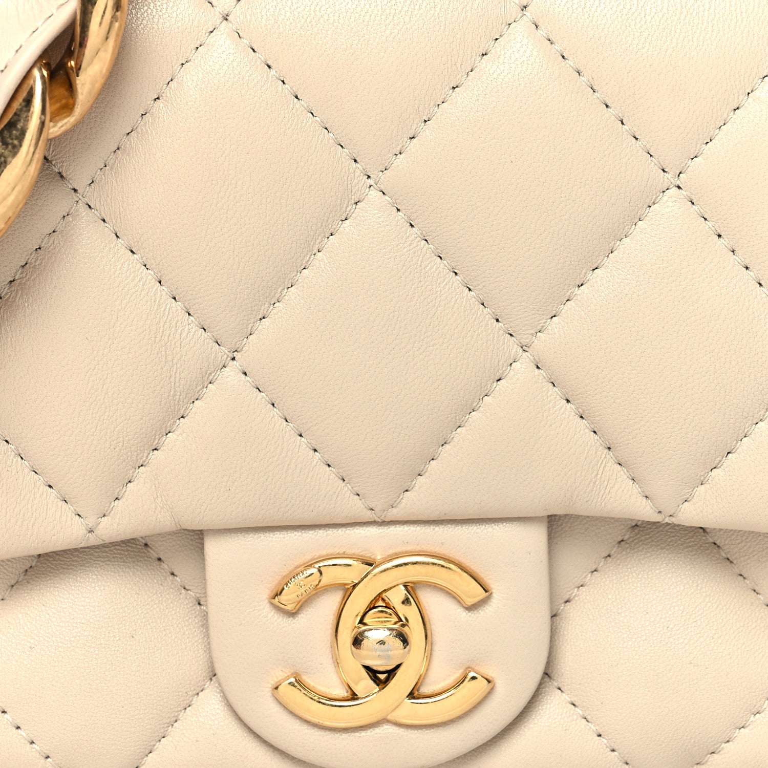 Chanel Lambskin Quilted Small CC Funky Town Flap Beige 8 of 10