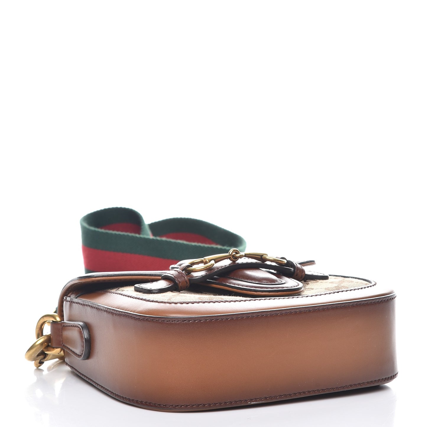 Monogram Small Lady Web Shoulder Bag Beige Cuir