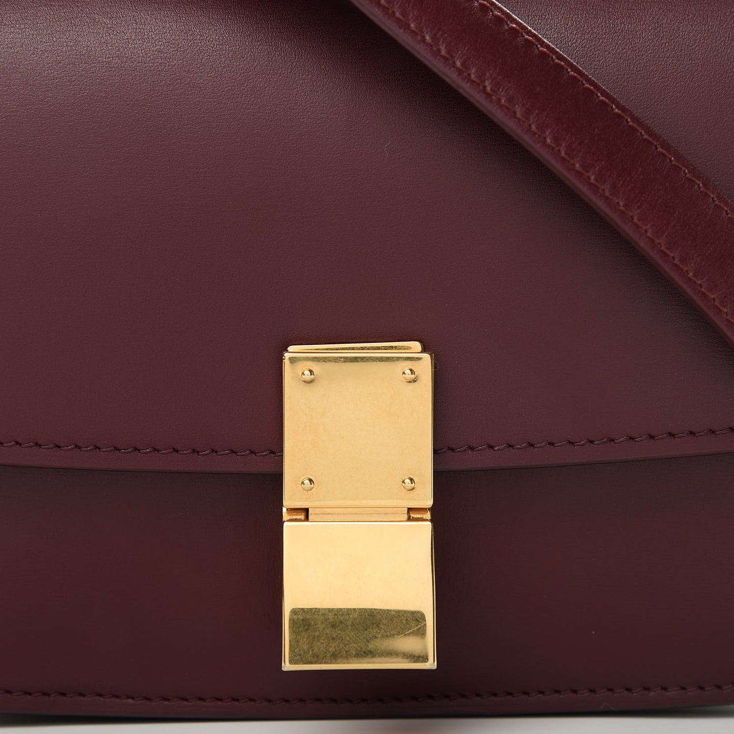 Box Calfskin Small Classic Box Flap Bag Burgundy