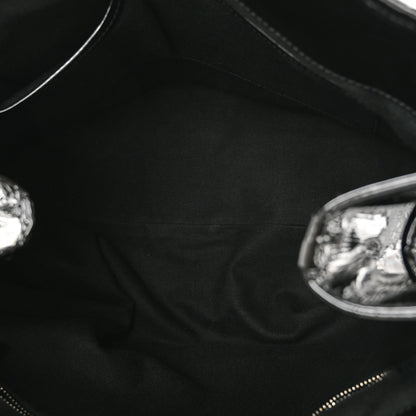 Burberry Patent Check Embossed Small Bilmore Tote Black 5 of 10