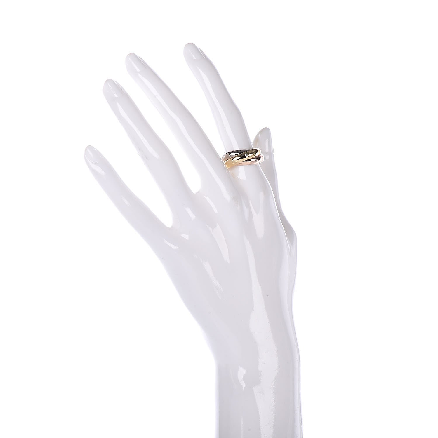 Cartier 18K Pink Yellow White Gold Diamond Trinity Ring 52 6 2 of 5