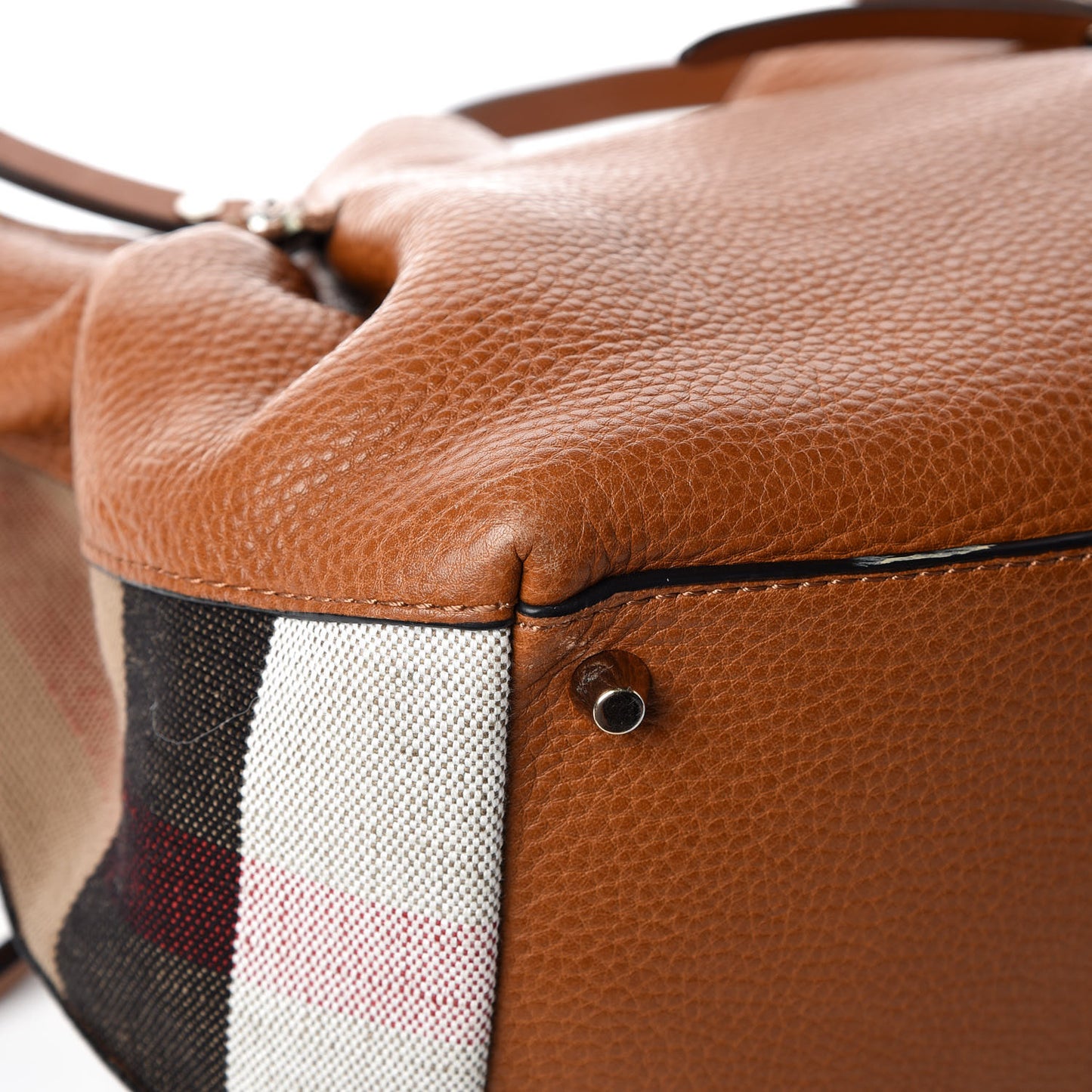 Grainy Calfskin House Check Small Maidstone Saddle Brown