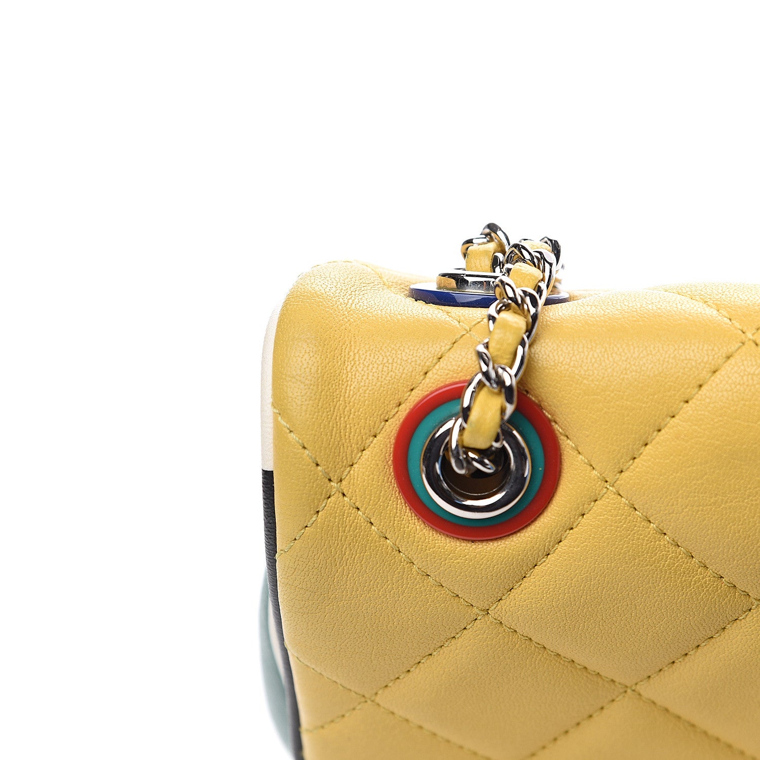 Chanel Lambskin Plexiglass Quilted Medium Cuba Color Flap Yellow Multicolor 12 of 12