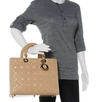Christian Dior Patent Cannage Large Lady Dior Beige 2 of 7